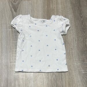 Janie and Jack White Tee with Blue Accents